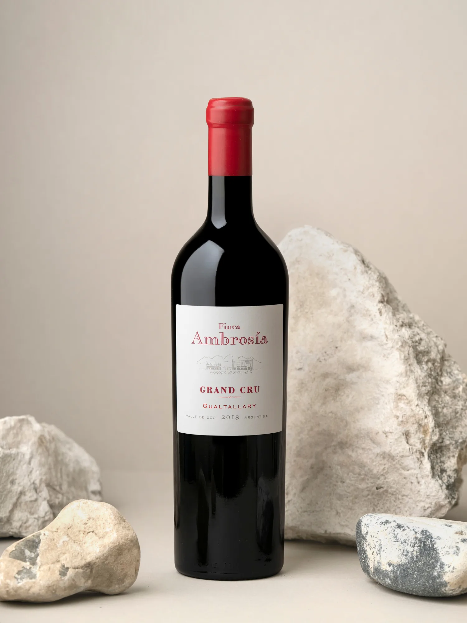 Finca Ambrosia wine bottle and packaging identity